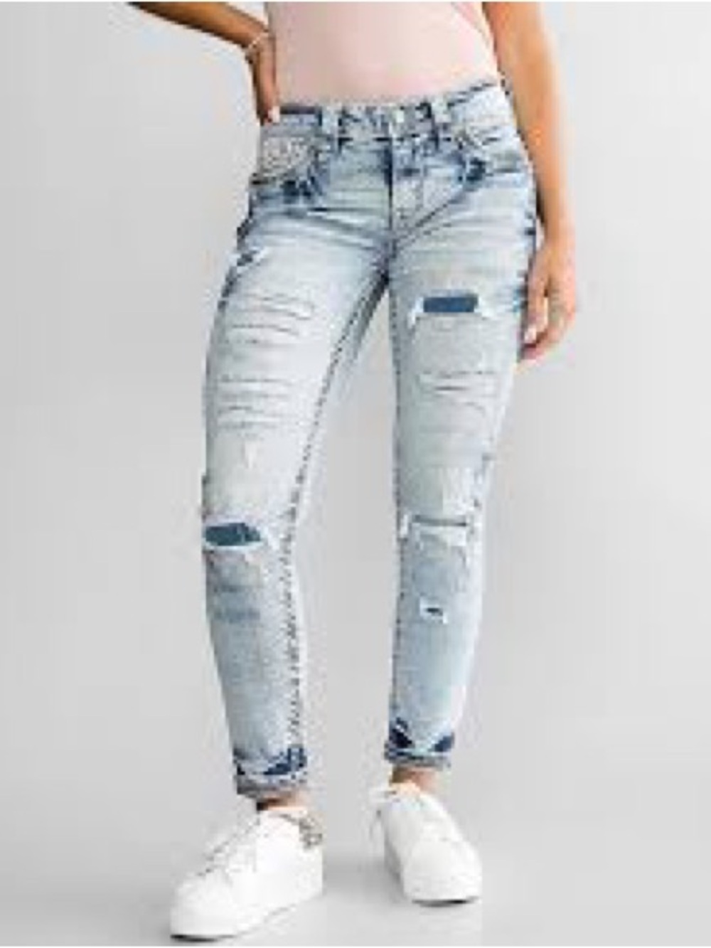 Rock Revival Nadine Ankle Skinny Stretch Jean Distress Western Size 27x28” - Picture 2 of 13